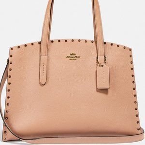 New Authentic Coach Charlie Carryall With Crystal Rivets 38629